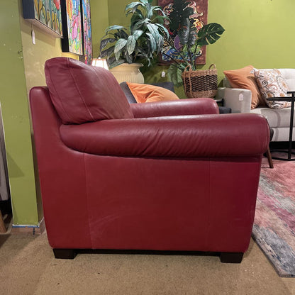 Natuzzi red Leather Accent Chair U ACCENT CHAIRS