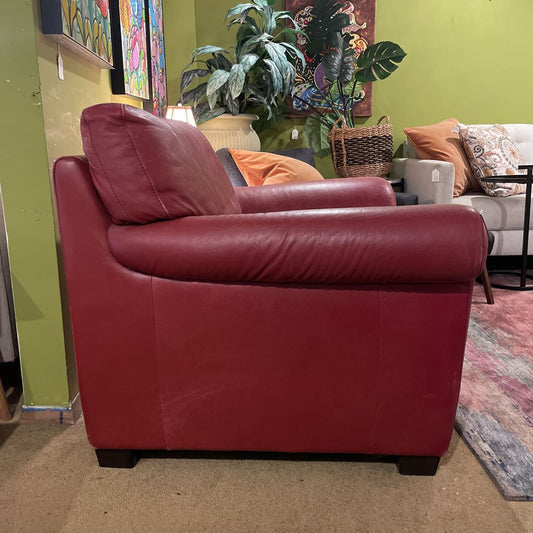 Natuzzi red Leather Accent Chair U ACCENT CHAIRS
