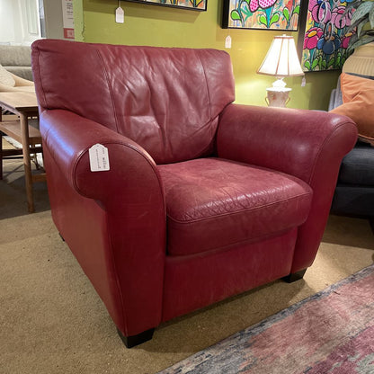 Natuzzi red Leather Accent Chair U ACCENT CHAIRS