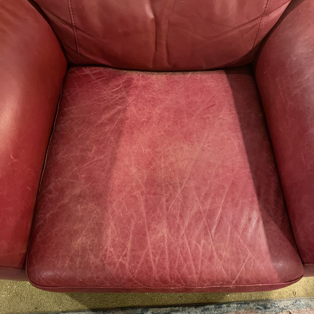 Natuzzi red Leather Accent Chair U ACCENT CHAIRS