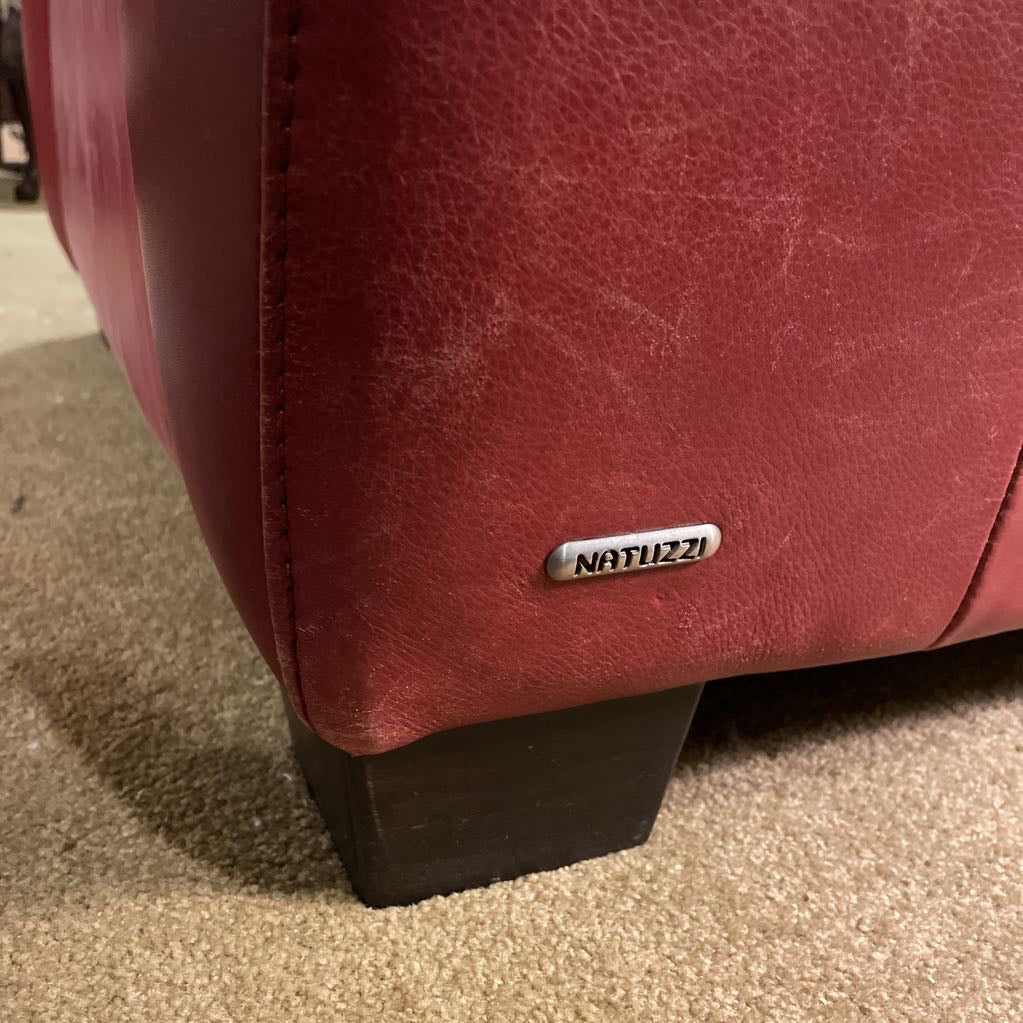 Natuzzi red Leather Accent Chair U ACCENT CHAIRS