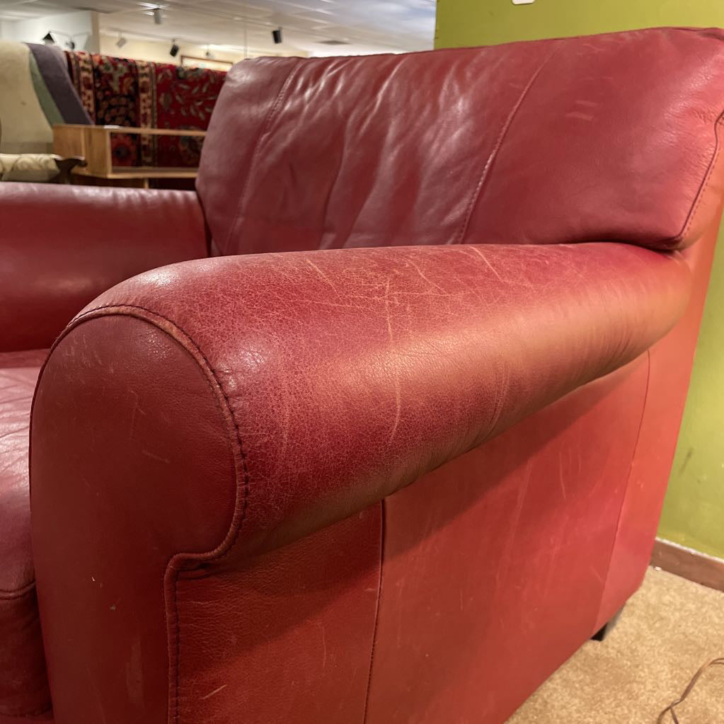 Natuzzi red Leather Accent Chair U ACCENT CHAIRS