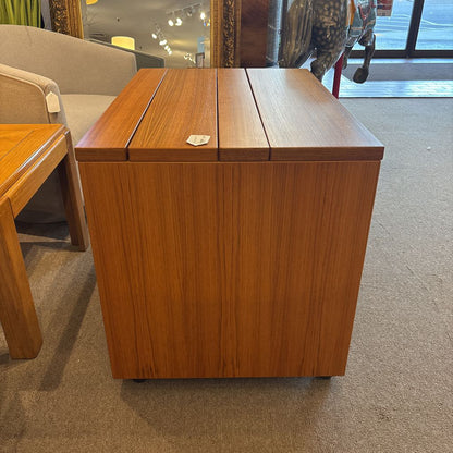 Teak TV Stand w/Wheels