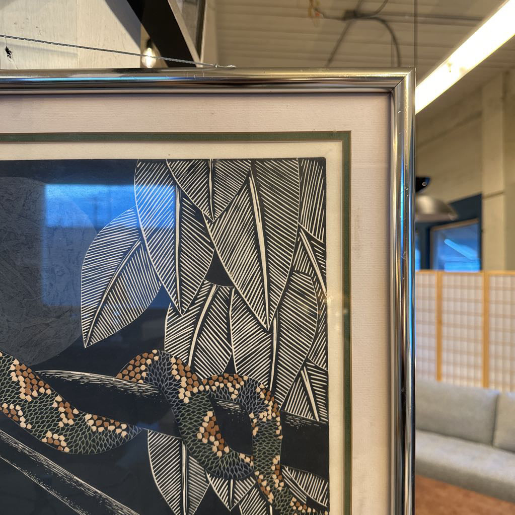 Signed And Numbered Serpent Linocut Print