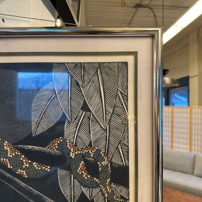 Signed And Numbered Serpent Linocut Print