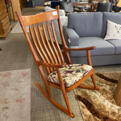GREG AANES Signed Handmade Solid Cherry Rocker U ACCENT CHAIRS