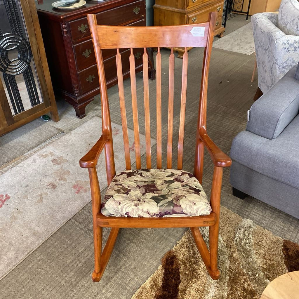 GREG AANES Signed Handmade Solid Cherry Rocker U ACCENT CHAIRS