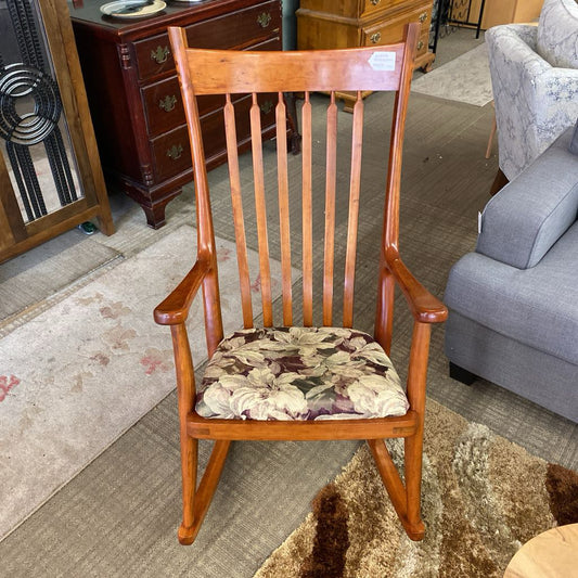 GREG AANES Signed Handmade Solid Cherry Rocker U ACCENT CHAIRS