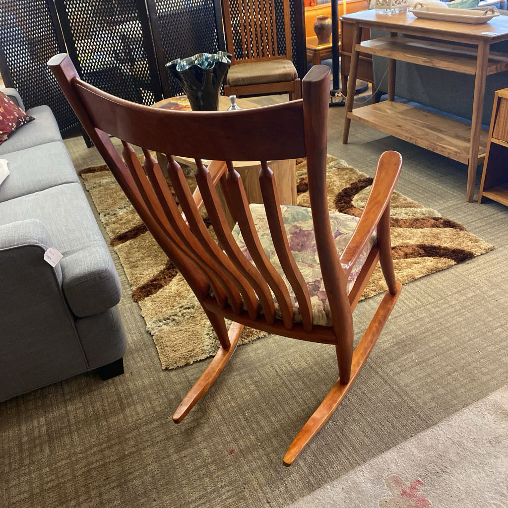 GREG AANES Signed Handmade Solid Cherry Rocker U ACCENT CHAIRS