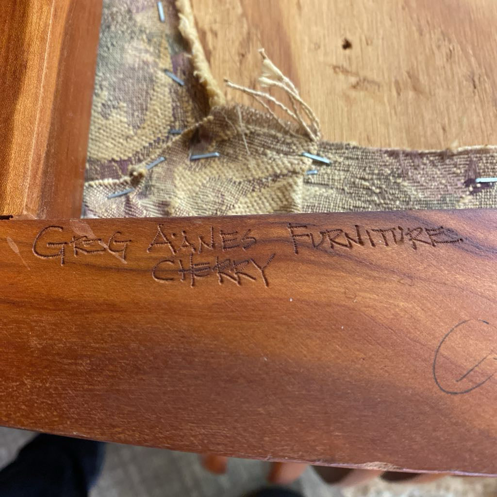 GREG AANES Signed Handmade Solid Cherry Rocker U ACCENT CHAIRS