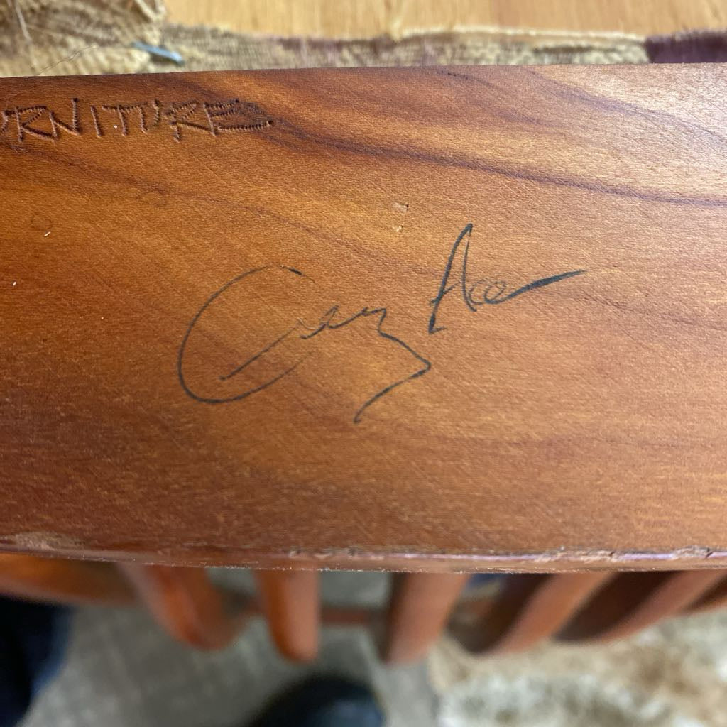 GREG AANES Signed Handmade Solid Cherry Rocker U ACCENT CHAIRS