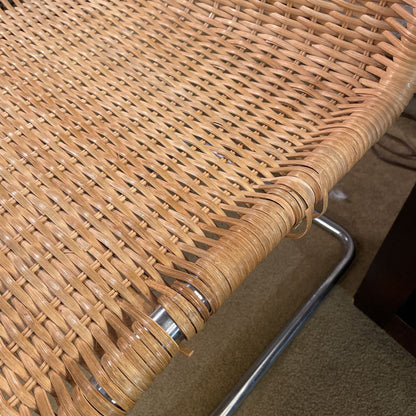 MR-10 Repro Cantilevered Chrome & Wicker Accent Chair