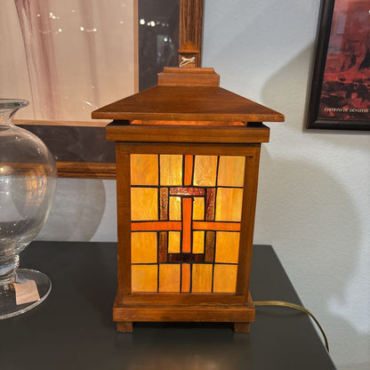 Mission Style Stained Glass Lamp LAMPS