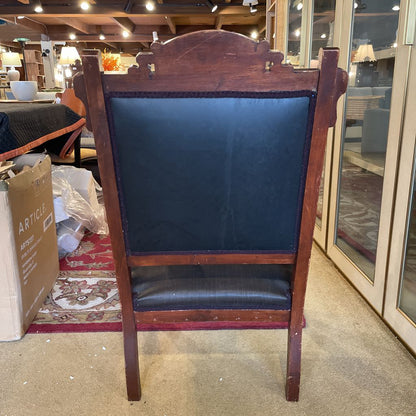 Antique Victorian Eastlake Brown Striated Parlor Chair
