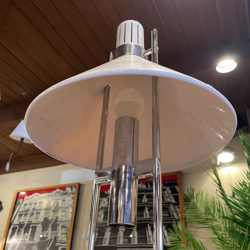 Robert Sonneman White and Chrome MC Floor Lamp