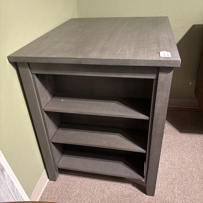 Grey Wood Counter Height Dining Table w/Shelves C DINING TABLES