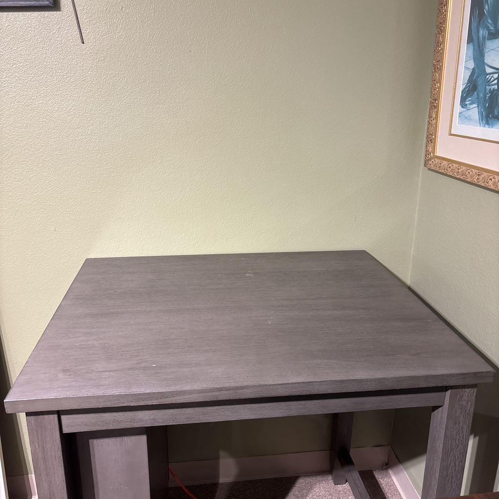 Grey Wood Counter Height Dining Table w/Shelves C DINING TABLES