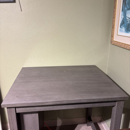Grey Wood Counter Height Dining Table w/Shelves C DINING TABLES