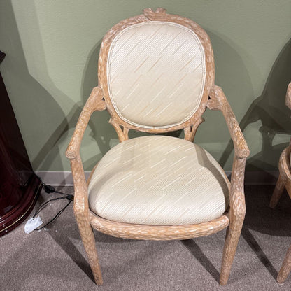 Carved Wood Cream Cushion Accent Chair U ACCENT CHAIRS