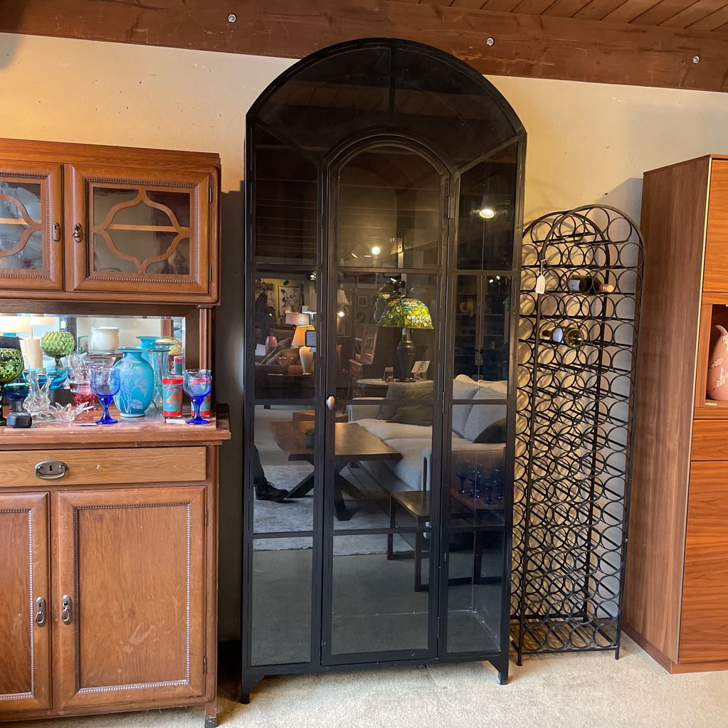 Four Hands Belmont Black Arch Top Metal Cabinet C CABINETS