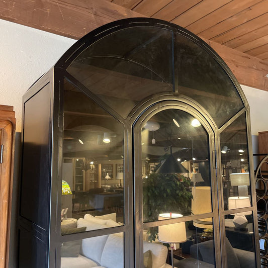 Four Hands Belmont Black Arch Top Metal Cabinet