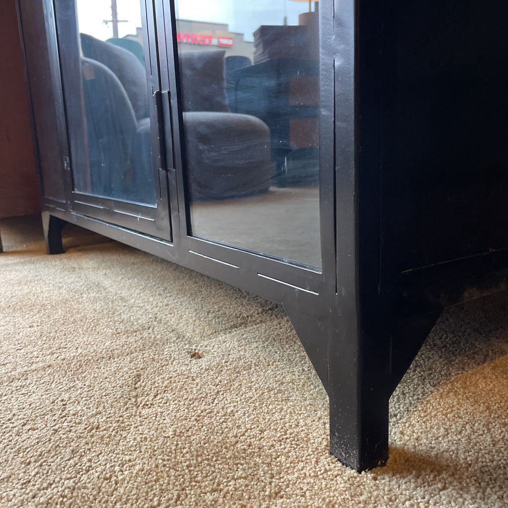 Four Hands Belmont Black Arch Top Metal Cabinet C CABINETS