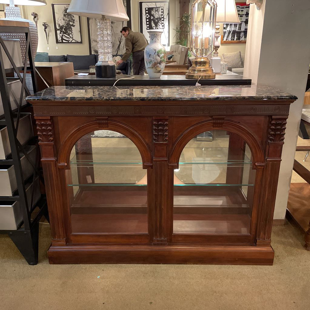 Stone Top Arch Glass Front Display Cabinet C CABINETS