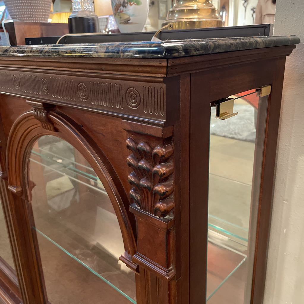Stone Top Arch Glass Front Display Cabinet C CABINETS