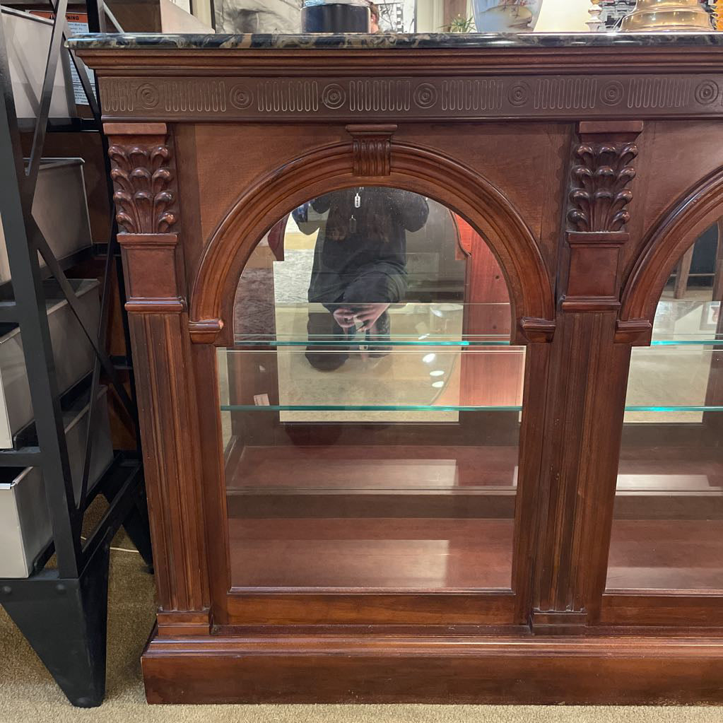 Stone Top Arch Glass Front Display Cabinet C CABINETS