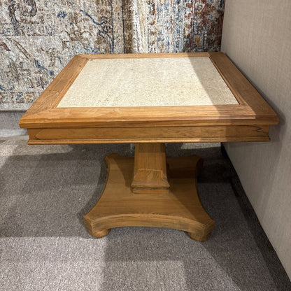 Tile Inlay Wood Side Table