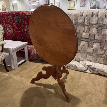 Walnut Round Pedestal Parlour Table with Flip Top C SIDE TABLES