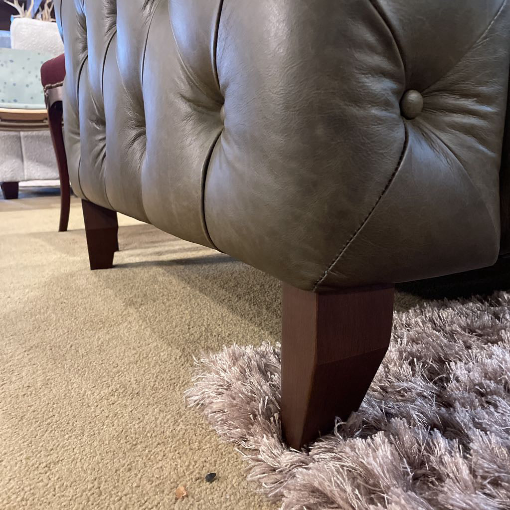 Daphne Green Leather Sofa
