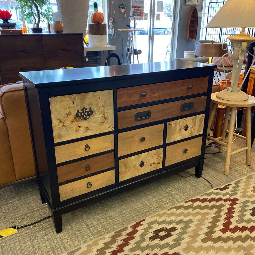 PIER1 Black Mismatch Asymmetrical Chest of Drawers (AS IS) C CABINETS