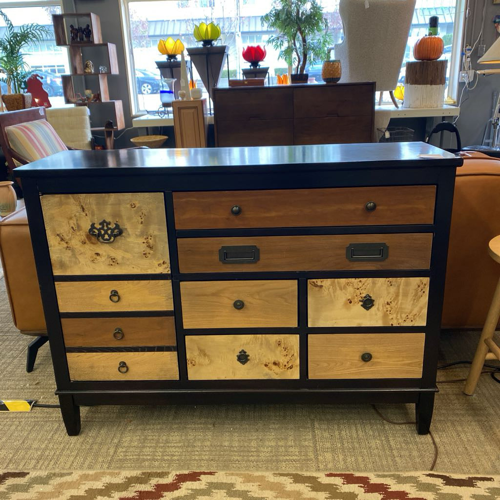 PIER1 Black Mismatch Asymmetrical Chest of Drawers (AS IS) C CABINETS