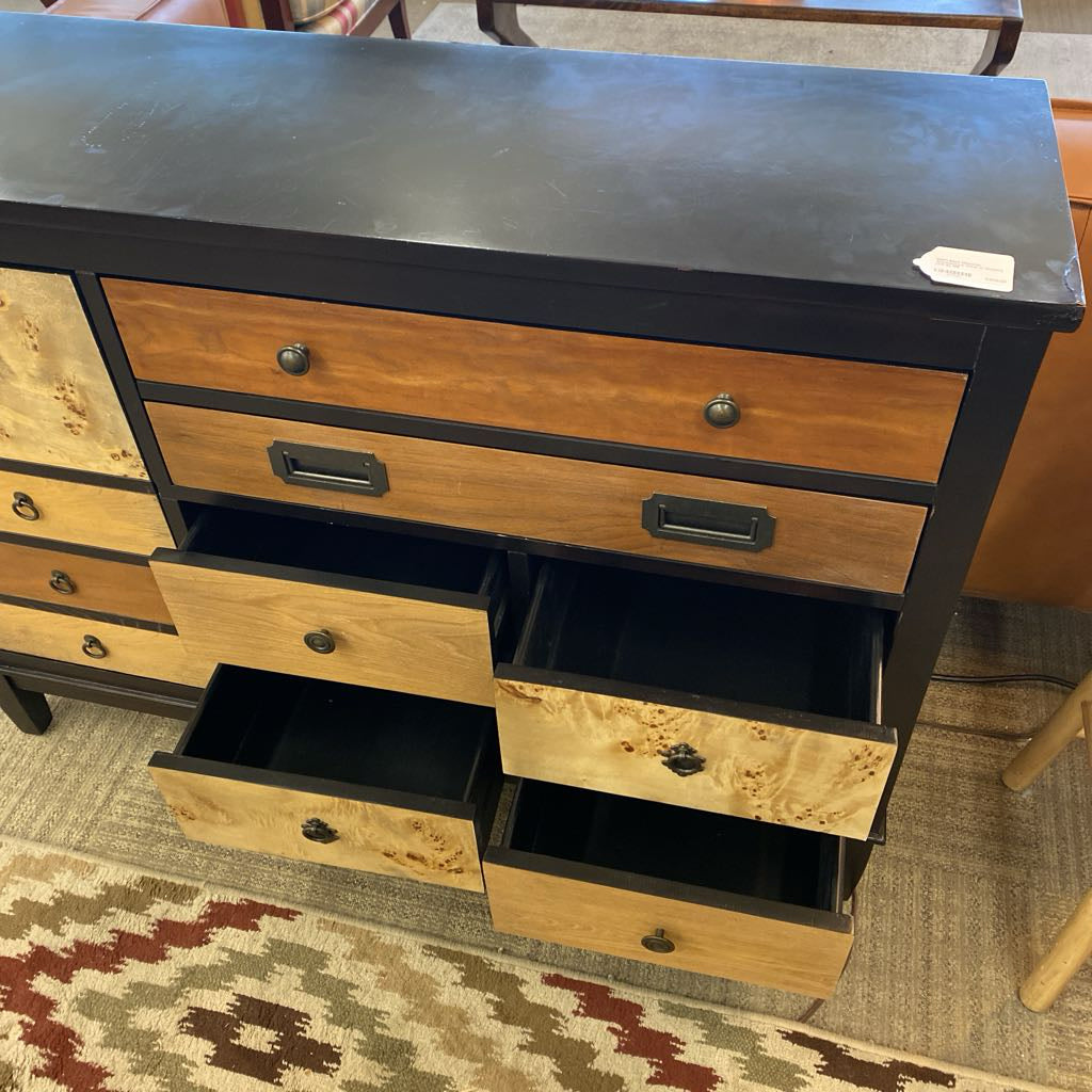 PIER1 Black Mismatch Asymmetrical Chest of Drawers (AS IS) C CABINETS