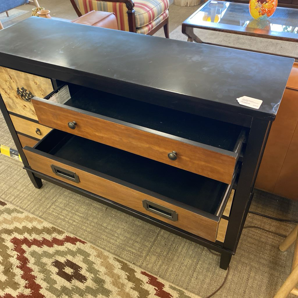 PIER1 Black Mismatch Asymmetrical Chest of Drawers (AS IS) C CABINETS