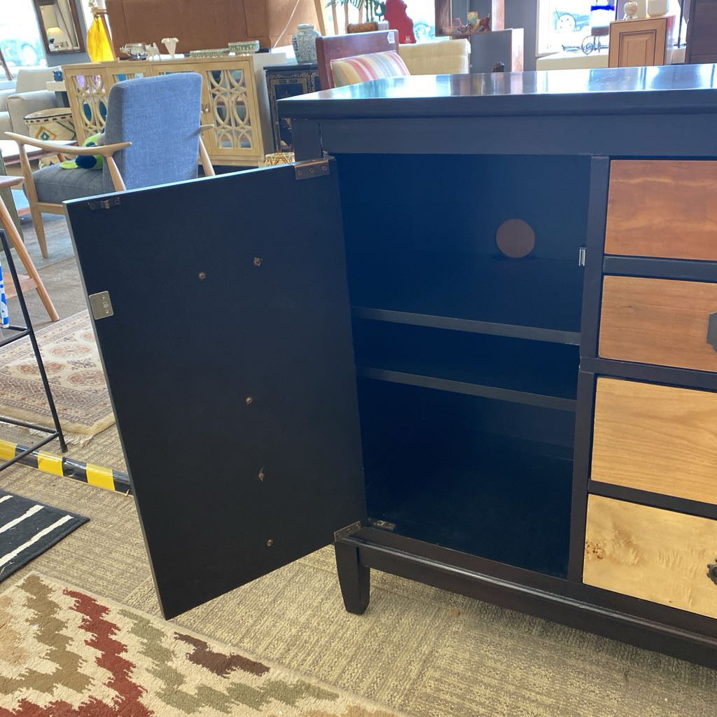 PIER1 Black Mismatch Asymmetrical Chest of Drawers (AS IS) C CABINETS