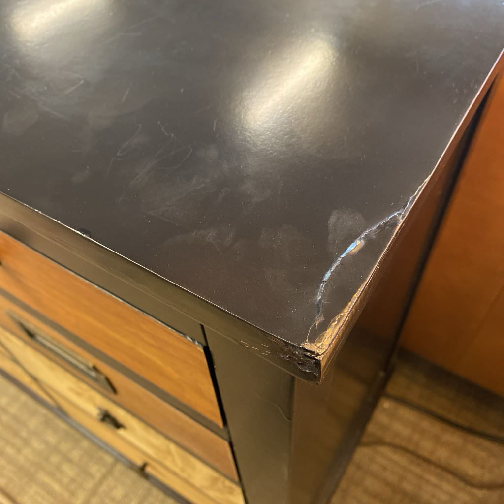 PIER1 Black Mismatch Asymmetrical Chest of Drawers (AS IS) C CABINETS