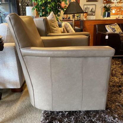 C&B Stone Leather Swivel Arm Chair