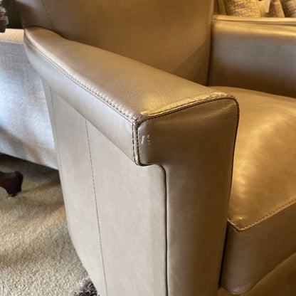 C&B Stone Leather Swivel Arm Chair