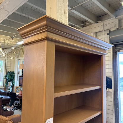 Tall Lightwood Bookcase W/Crown