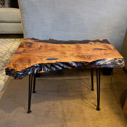 Live Edge Maple Burl Epoxy Side Table C SIDE TABLES