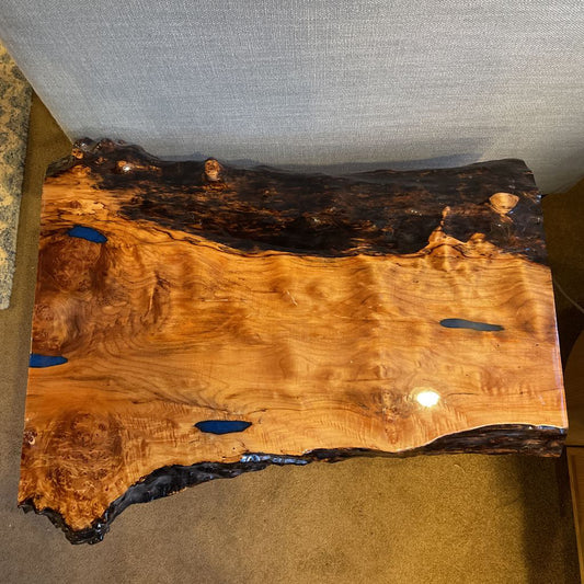 Live Edge Maple Burl Epoxy Side Table C SIDE TABLES