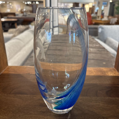 Colorful Dolphin Glass Vase