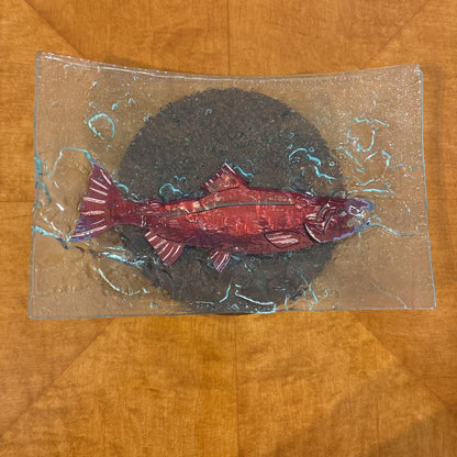 Salmon Glass Dish
