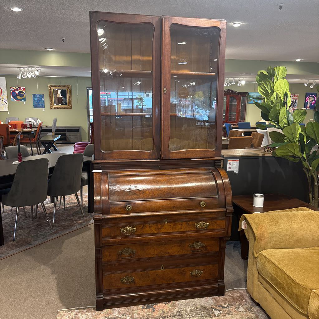 Antique Roll Top Desk Hutch (AS IS) C DESKS