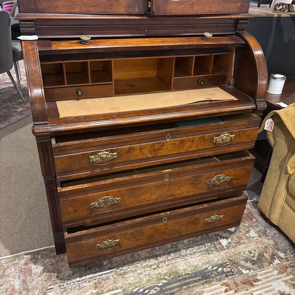 Antique Roll Top Desk Hutch (AS IS) C DESKS