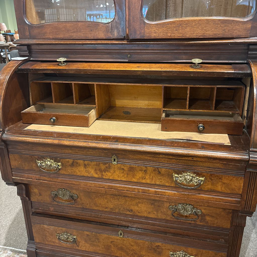 Antique Roll Top Desk Hutch (AS IS) C DESKS