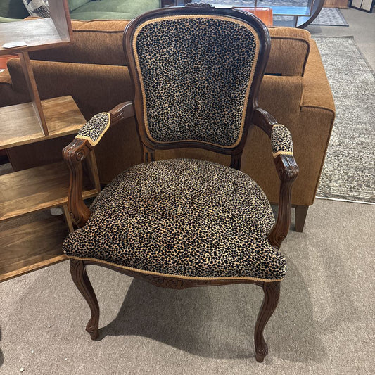 Leopard Print Vintage Accent Chair