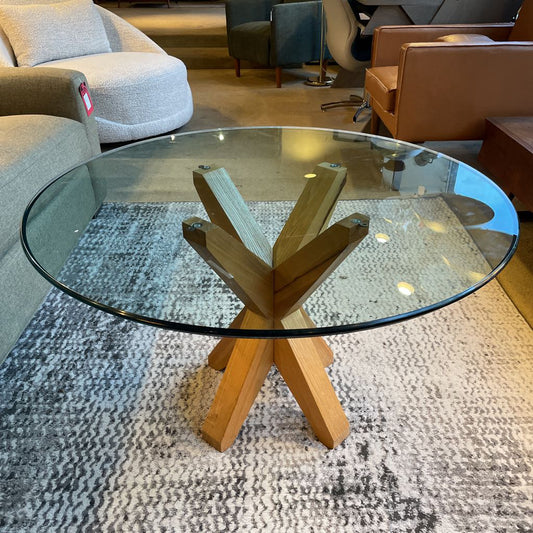Round Glass Top Tall Coffee Table C COFFEE TABLES
